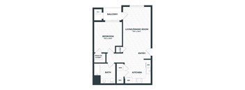 A black and white image of a floor plan for a home.
