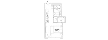 A floor plan of a studio