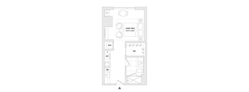 A floor plan of a studio