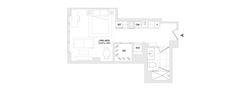 A floor plan of a studio
