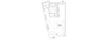 A floor plan of a studio