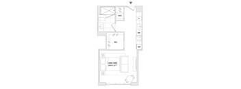 A floor plan of a studio