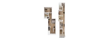 a floor plan of a house with a bedroom and a living room