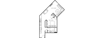 A floor plan of a house with a pantry and laundry room.
