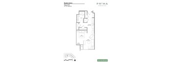 A floor plan for Studio Unit A at Prima at Parq South.
