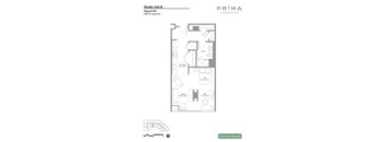 A floor plan for Studio Unit B at Prima at Parq South.