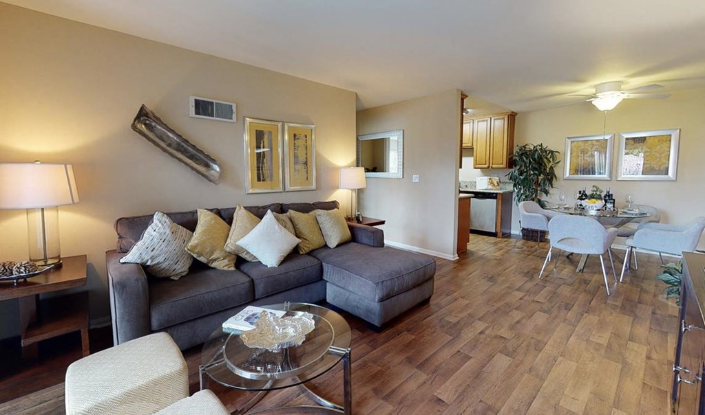 Living room at Sunbow Villas Apartments