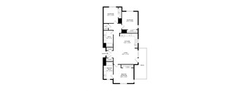 A black and white image of a floor plan for a house.