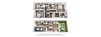 a floor plan of a house with two different floor plans