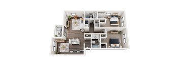 a 2100 sq ft floor plan with a bedroom and a living room