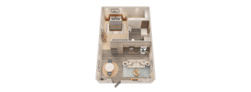 Edinburgh - 3D floor plan - 642 SQFT