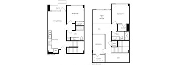 TC1dl 1,309 Sq.Ft. Floor Plan at Exhibit at J Town, California
