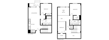 TC4dl 1,386 Sq.Ft. Floor Plan at Exhibit at J Town, San Jose, CA, 95112