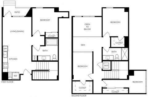 TD1l 1,459 Sq.Ft. Floor Plan at Exhibit at J Town, San Jose, 95112