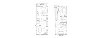 two diagrams of floor plans of different floors of a house