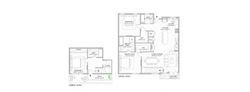 the floor plans of two houses with different floors