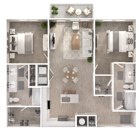 Two bedroom two bathroom