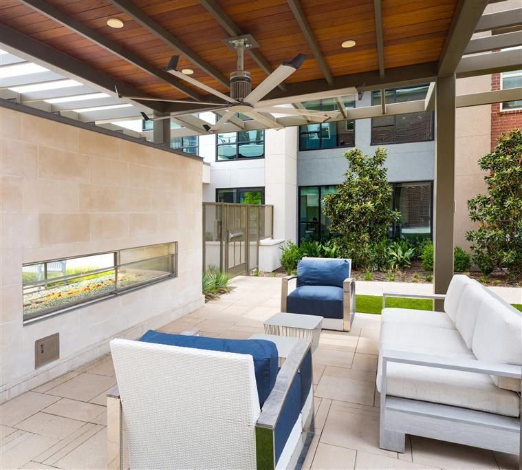 outdoor fireplace and seating