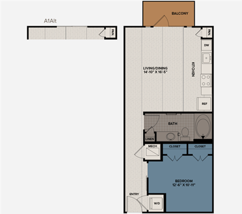 One Bedroom One Bathroom