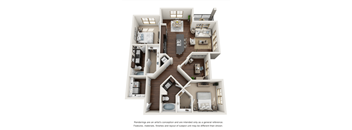 a 3d floor plan of a 2100 sq ft house