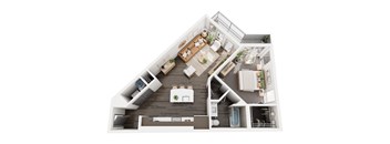 a floor plan of a home with a bedroom and a living room