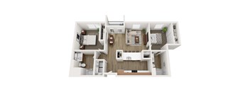 a 1 bedroom floor plan with a bathroom and a living room