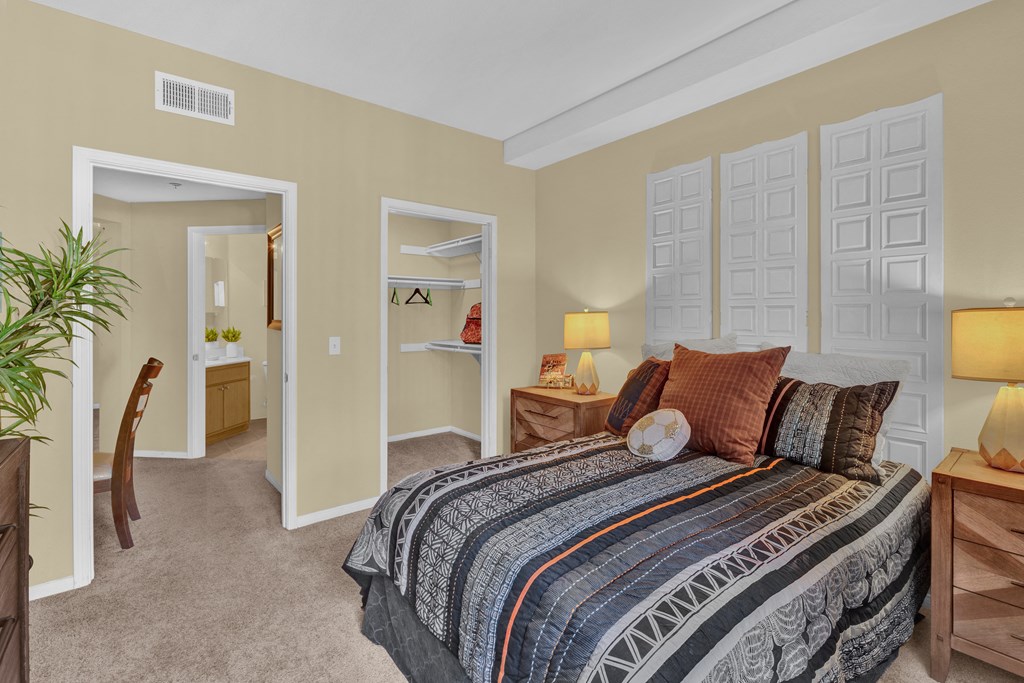 Model bedroom at Terra Vista in Otay Ranch, CA