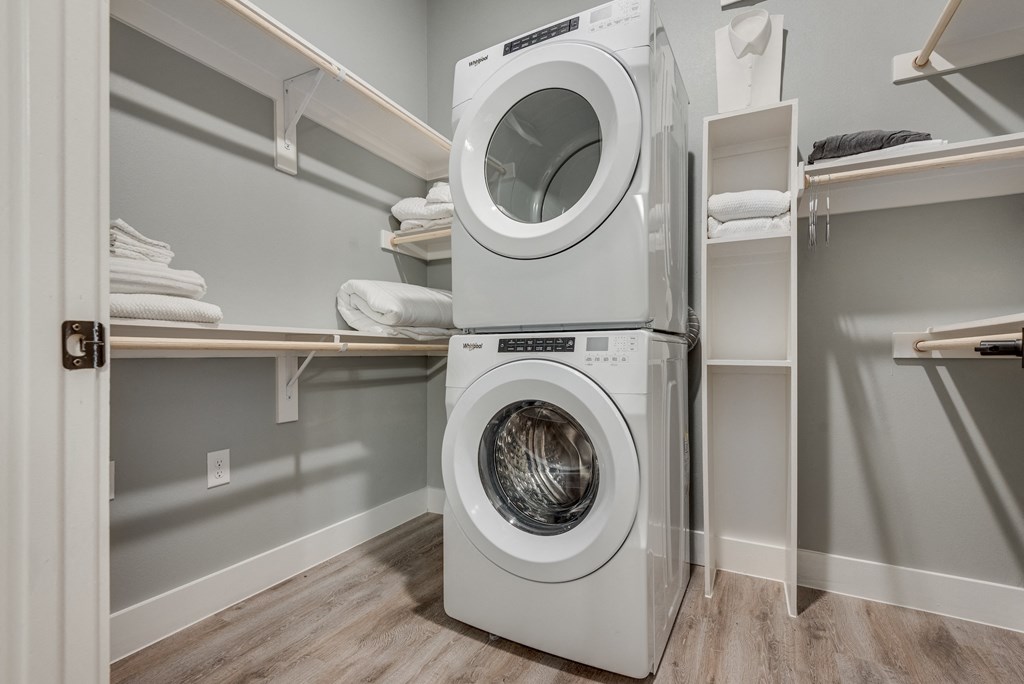 Full-size stackable washer and dryer