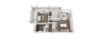 a1 floor plan  1 bedroom with 2 baths  119