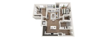 a 3 bedroom floor plan with a bathroom and a living room