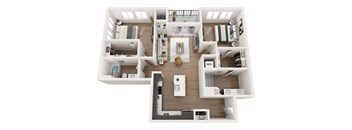 a234 floor plan  1 bedroom with 2 baths