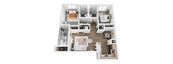 2 Bedroom 2 Bath Floor Plan at The Arvon, Vancouver