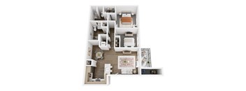 2 Bed 2 Bath Floor Plan at The Arvon, Vancouver, 98662