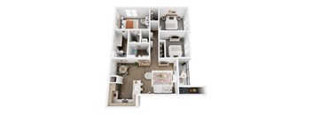 3 Bedroom 2 Bath Floor Plan at The Arvon, Washington, 98662