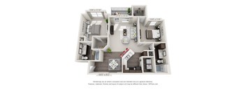 A 3D floor plan of a house with dimensions and a disclaimer at the bottom.