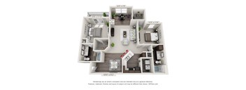 A 3D floor plan of a house with dimensions and a disclaimer at the bottom.