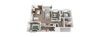 Highland Meadows three bedroom floor plan