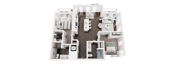 The Beverly by Alta, B2, 2 Bedroom 2 Bathroom - Atlanta