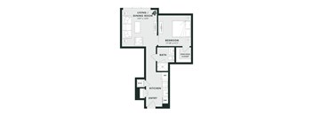 A black and white image of a floor plan for a home.