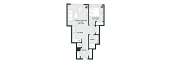 A black and white image of a floor plan for a home.