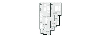A black and white image of a floor plan for a home.