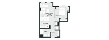A black and white image of a floor plan for a home.