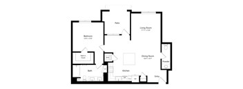 A black and white image of a floor plan for a house.