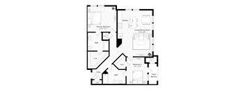 A black and white image of a house floor plan.