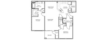 A black and white image of a house floor plan.
