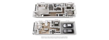 Two floor plans of a house with dimensions and a disclaimer at the bottom.