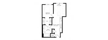 a floor plan of a 1 bedroom floor plan