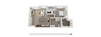 1Bd 1Ba Floor Plan at The Heights at Legend Hills, Utah, 84015