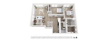 Two Bedroom Floor Plan  at The LC, Los Angeles, California