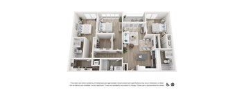 Two Bedroom Floor Plan  at The LC, Los Angeles, CA